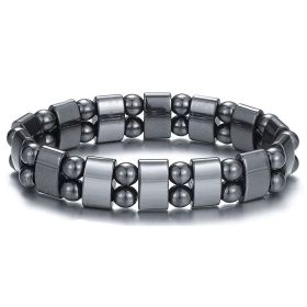 Magnetic Hematite Bracelet, Adjustable Design Magnetic Bracelet Reduce Puffiness Help Calm Down Blood Circulation Better Sleep, Fit For Most Peop