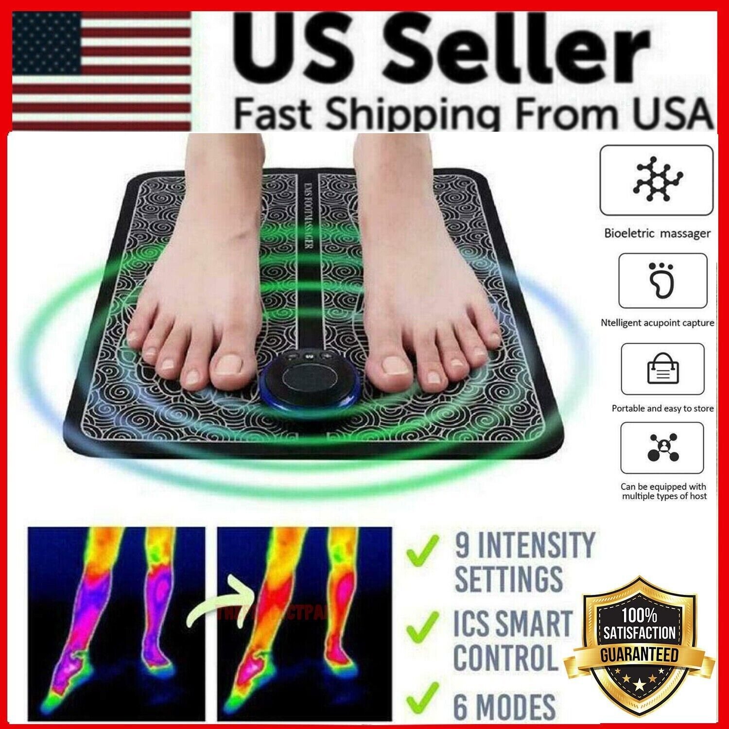 EMS Foot Massager Leg Reshaping Electric Deep Kneading Muscle Pain ...