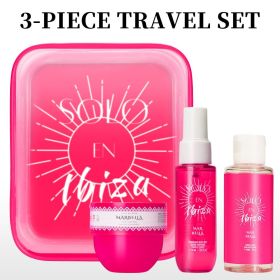 3pcs Set SOLO EN Body&Hair Fragrance Mist Perfume&Bubble Bath&Body Butter Travel Box for Men And Women, 4 Different Flavor Gift Box, Dating (perfume box: pink)
